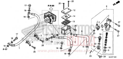 REAR BRAKE MASTER CYLINDER (CB500FA) CB500FAJ de 2018